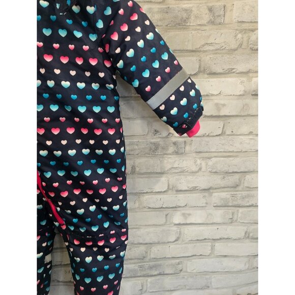 Topo Mini Girls One Piece Snow Suit Fleece Lined SIze 18-24 Months Crisp Clean - Picture 5 of 8
